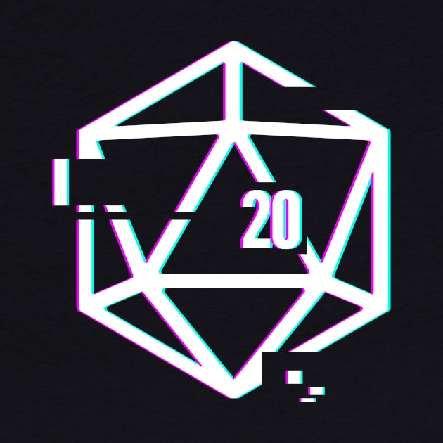 Glitched d20 | Roleplaying Board Game Graphic by MeatMan